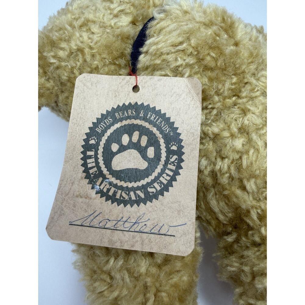 Boyds Bear Vintage Artisan Series MATTHEW Jointed Teddy Bear W/ Bow READ DESC! - Picture 7 of 9